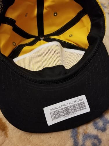 NWOT Bogey Boys B Chenille Logo Golf Yellow Adjustable Snapback Hat Cap One Size - Thumbnail 11