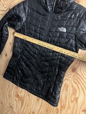 The North Face Thermoball Puffer Jacket Womens XS Quilted Full Zip Black Hooded - Thumbnail 5