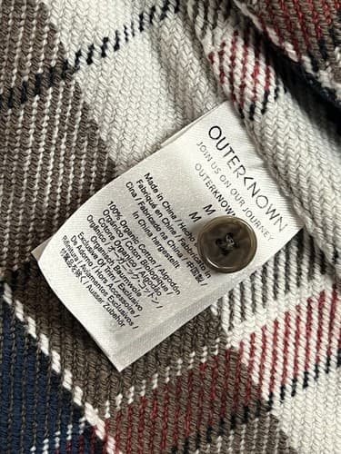 Outerknown Gray / White Red Blue Plaid Blanket Button Down Shirt Long Sleeve - Thumbnail 5
