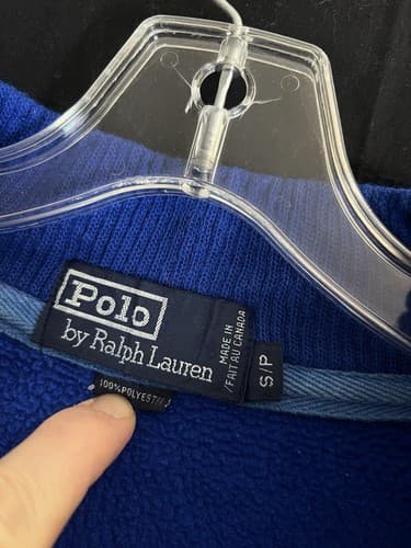 VTG 90s RL 2000 POLO Ralph Lauren Sz S Thick Ski Sweater Cobalt Blue Classic 1/4 - Thumbnail 3