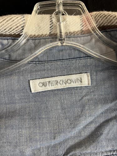 Outerknown Gray / White Red Blue Plaid Blanket Button Down Shirt Long Sleeve - Thumbnail 4
