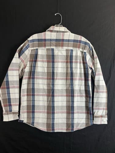 Outerknown Gray / White Red Blue Plaid Blanket Button Down Shirt Long Sleeve - Thumbnail 7