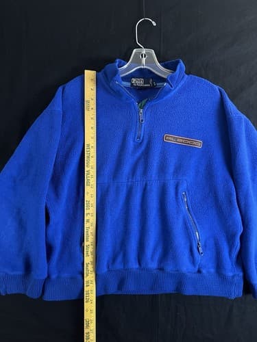 VTG 90s RL 2000 POLO Ralph Lauren Sz S Thick Ski Sweater Cobalt Blue Classic 1/4 - Thumbnail 5