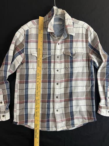 Outerknown Gray / White Red Blue Plaid Blanket Button Down Shirt Long Sleeve - Thumbnail 9