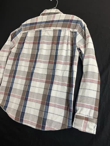Outerknown Gray / White Red Blue Plaid Blanket Button Down Shirt Long Sleeve - Thumbnail 8