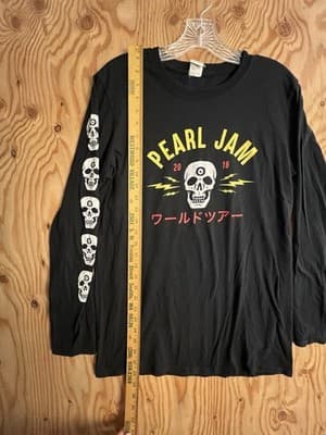Pearl Jam 2018 Electric Skull Tour World Tour Long Sleeve T Shirt Mens M Rare - Thumbnail 6