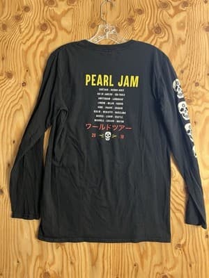 Pearl Jam 2018 Electric Skull Tour World Tour Long Sleeve T Shirt Mens M Rare - Thumbnail 9