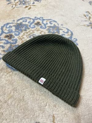 Topo Designs Rib Knit Hat Beanie Fitted Mens One Size Green Wool Nylon Cuffed - Thumbnail 2
