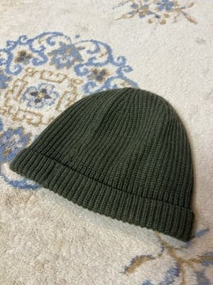 Topo Designs Rib Knit Hat Beanie Fitted Mens One Size Green Wool Nylon Cuffed - Thumbnail 3