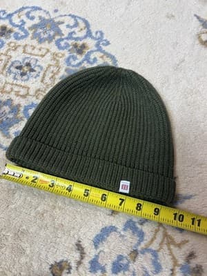 Topo Designs Rib Knit Hat Beanie Fitted Mens One Size Green Wool Nylon Cuffed - Thumbnail 4
