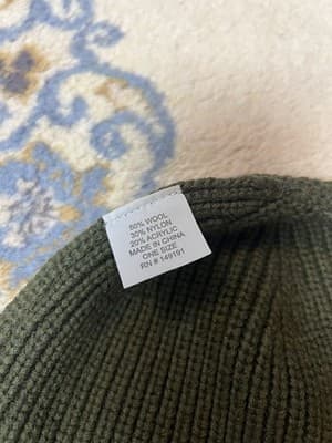 Topo Designs Rib Knit Hat Beanie Fitted Mens One Size Green Wool Nylon Cuffed - Thumbnail 7