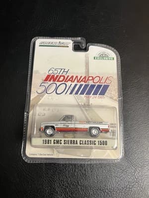Greenlight 65th Indianapolis 500 1981 GMC Sierra Classic 1500 Chase 1/64 Truck - Image 1