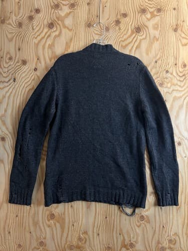 RARE Diesel Distressed Knit Alpaca Sweater Men’s M Black Avant Garde Jumper Vtg - Thumbnail 8