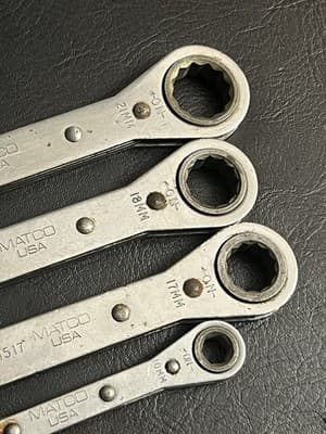Lot Of 4 Matco Ratcheting Box End Wrenches Metric WRD Straight USA 9mm-21mm Set - Thumbnail 3