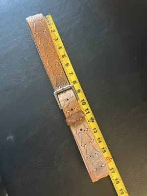 RARE Bed | Stu Leather Belt Robinson Size L Buckle Tan Western Stitch 34-38 - Thumbnail 14
