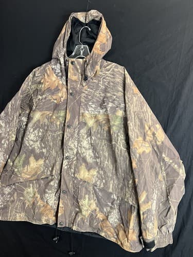 Cabela's Men's 2XL GoreTex Full Zip Mossy Oak Camo Hunting Rain Jacket Hooded - Thumbnail 2