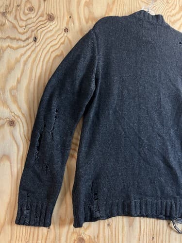 RARE Diesel Distressed Knit Alpaca Sweater Men’s M Black Avant Garde Jumper Vtg - Thumbnail 9