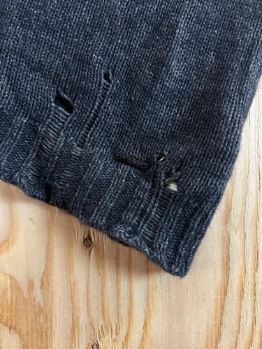 RARE Diesel Distressed Knit Alpaca Sweater Men’s M Black Avant Garde Jumper Vtg - Thumbnail 7