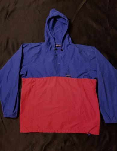 VTG 90s Patagonia Hoody Pullover Sailing 1/4 Snap Marsupial Jacket Men's Large - Image 1