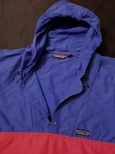 VTG 90s Patagonia Hoody Pullover Sailing 1/4 Snap Marsupial Jacket Men's Large - Thumbnail 2