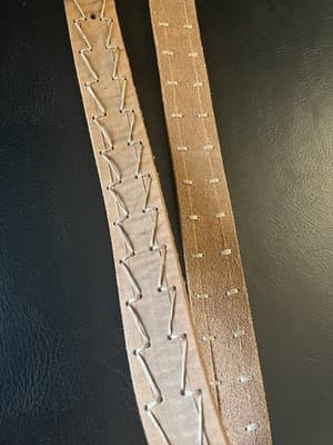RARE Bed | Stu Leather Belt Robinson Size L Buckle Tan Western Stitch 34-38 - Thumbnail 9