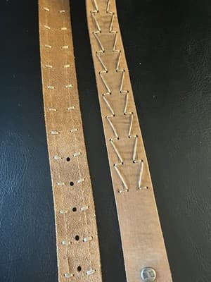 RARE Bed | Stu Leather Belt Robinson Size L Buckle Tan Western Stitch 34-38 - Thumbnail 5