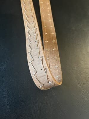 RARE Bed | Stu Leather Belt Robinson Size L Buckle Tan Western Stitch 34-38 - Thumbnail 8