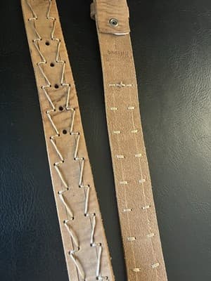 RARE Bed | Stu Leather Belt Robinson Size L Buckle Tan Western Stitch 34-38 - Thumbnail 10