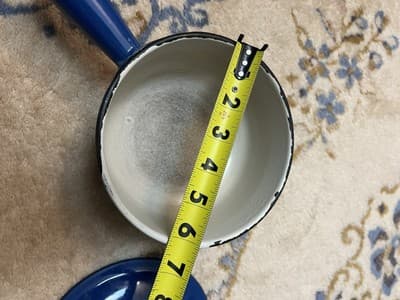 Very Rare Le Creuset Saucepan # 16 Enamel Cast Iron 1950's Pot Blue Japan Import - Thumbnail 11