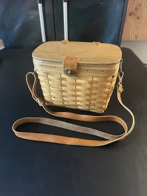 Longaberger 1999 Shoulder Purse Basket Adjustable Removable Leather Strap /Liner - Image 1