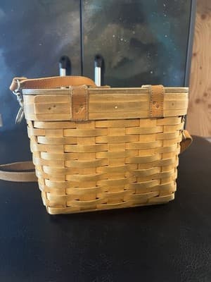 Longaberger 1999 Shoulder Purse Basket Adjustable Removable Leather Strap /Liner - Thumbnail 4
