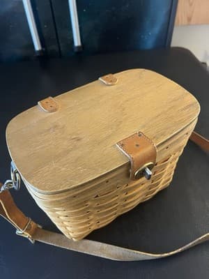 Longaberger 1999 Shoulder Purse Basket Adjustable Removable Leather Strap /Liner - Thumbnail 6