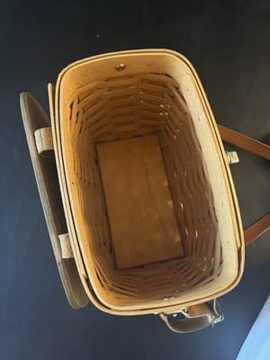 Longaberger 1999 Shoulder Purse Basket Adjustable Removable Leather Strap /Liner - Thumbnail 10