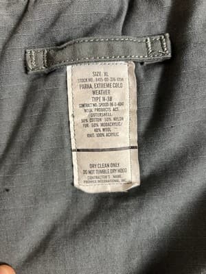 VTG Green US Army Extreme Cold Weather N-3B Hooded Parka Mens XL Jacket Coat - Thumbnail 4