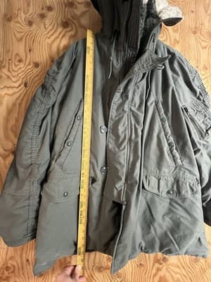 VTG Green US Army Extreme Cold Weather N-3B Hooded Parka Mens XL Jacket Coat - Thumbnail 13