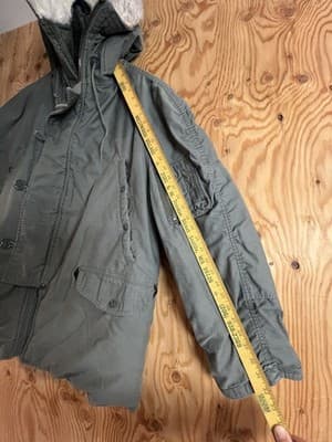 VTG Green US Army Extreme Cold Weather N-3B Hooded Parka Mens XL Jacket Coat - Thumbnail 15