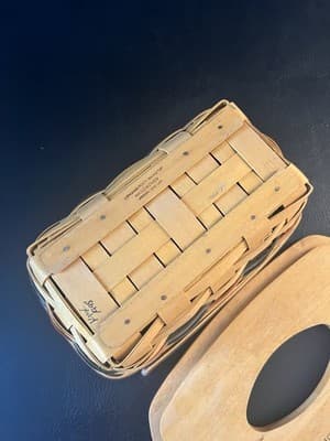 Longaberger 1998 Shades Of Autumn Bakers Bounty Tissue Basket/Lid Kleenex Long - Thumbnail 11