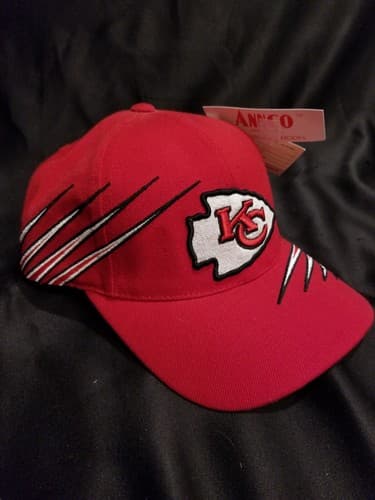 Kansas City Chiefs VTG 90s Strapback Hat Cap Stripes KC Annco Brand Club