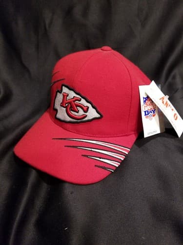 Kansas City Chiefs VTG 90s Strapback Hat Cap Stripes KC Annco Brand Club - Thumbnail 2