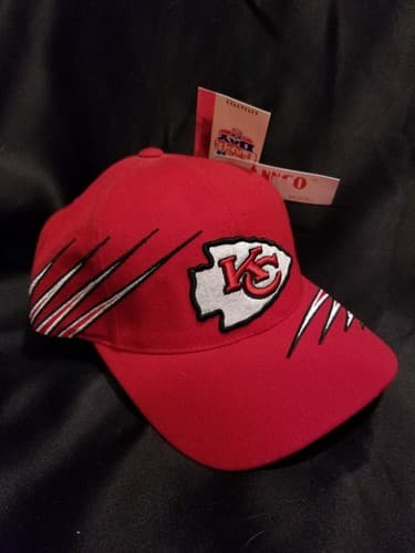 Kansas City Chiefs VTG 90s Strapback Hat Cap Stripes KC Annco Brand Club - Thumbnail 9