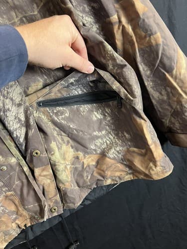 Cabela's Men's 2XL GoreTex Full Zip Mossy Oak Camo Hunting Rain Jacket Hooded - Thumbnail 4