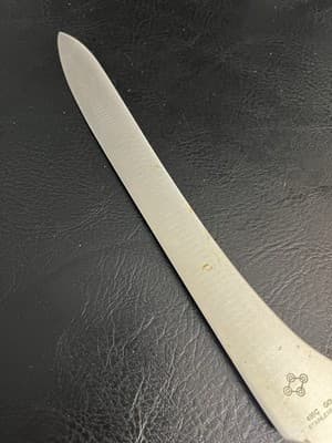 VTG Wood Handle Sushi Knife Gold 3 400 C Stainless Japan 9 1/2" Blade Kitchen - Thumbnail 4