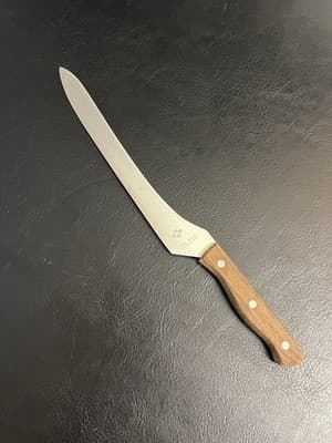 VTG Wood Handle Sushi Knife Gold 3 400 C Stainless Japan 9 1/2" Blade Kitchen - Image 1