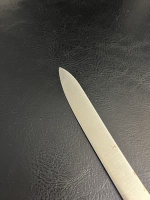 VTG Wood Handle Sushi Knife Gold 3 400 C Stainless Japan 9 1/2" Blade Kitchen - Thumbnail 5
