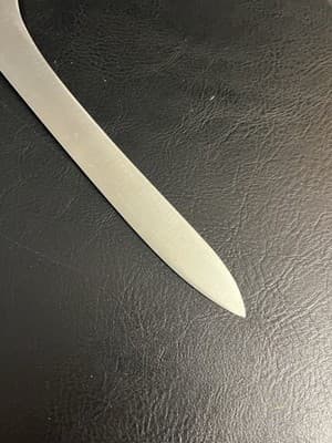 VTG Wood Handle Sushi Knife Gold 3 400 C Stainless Japan 9 1/2" Blade Kitchen - Thumbnail 9
