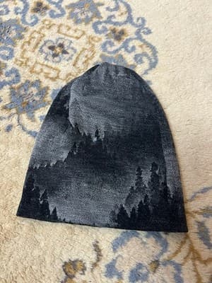 SMARTWOOL Merino Wool 250 Reversible Cuffed Beanie Charcoal Foggy Pine Trees - Thumbnail 10