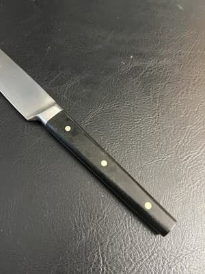Vintage Ekco Flint Black Handle Chef’s Knife 14" Blade 9" Forged Stainless Japan - Thumbnail 2