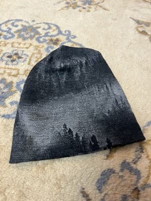 SMARTWOOL Merino Wool 250 Reversible Cuffed Beanie Charcoal Foggy Pine Trees - Thumbnail 9