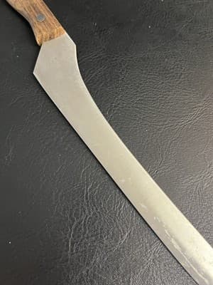 VTG Wood Handle Sushi Knife Gold 3 400 C Stainless Japan 9 1/2" Blade Kitchen - Thumbnail 10