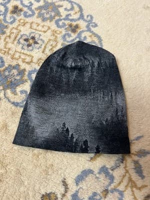 SMARTWOOL Merino Wool 250 Reversible Cuffed Beanie Charcoal Foggy Pine Trees - Thumbnail 8